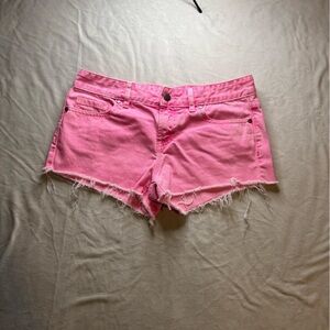 PINK Victoria's Secret Pink Jean Shorts Frayed Hem